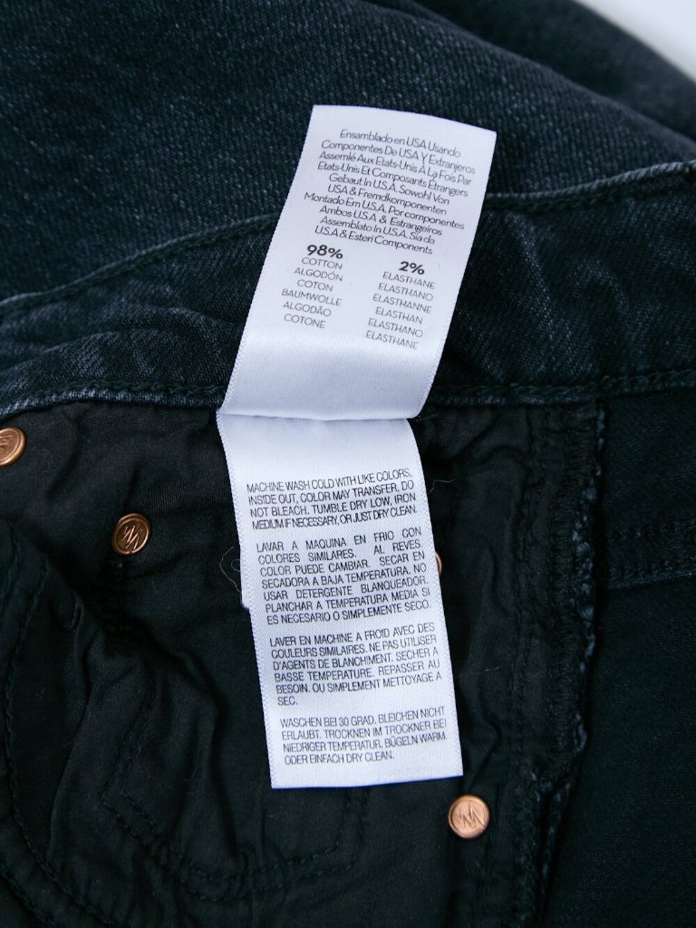 MOTHER SUPERIOR Tomcat Lies Lies Lies Black Denim High Rise Straight Leg Jeans - Picture 9 of 16